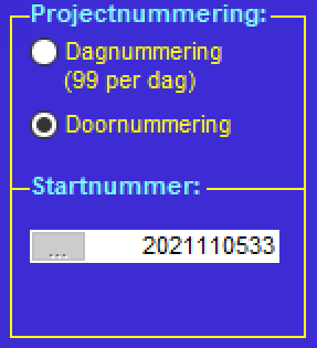 WinVIS projectnummering
